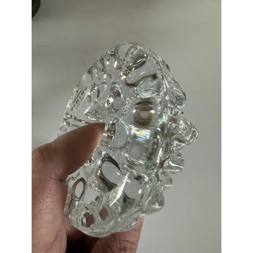 Vintage Viking Glass Clear Glimmer Votive‎ Candle Holder Mid Century Modern MCM